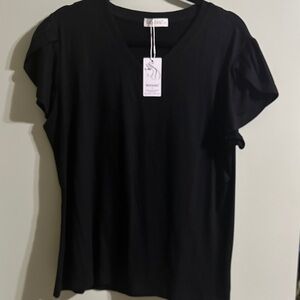 Classic Black Short Sleeve Women's Top